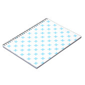 Carnet Bébé bleu croix coutures sur blanc (Côté gauche)