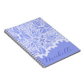Carnet Bébé bleu et blanc floral dessiné à la main (Côté Droit)