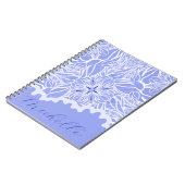 Carnet Bébé bleu et blanc floral dessiné à la main (Côté gauche)