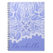 Carnet Bébé bleu et blanc floral dessiné à la main (Devant)