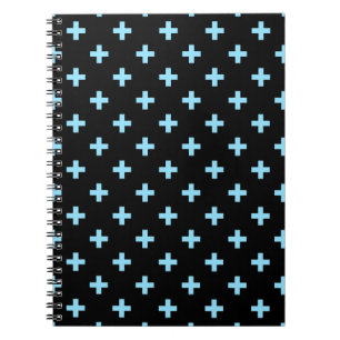 Carnet Bébé bleu polka croise sur noir