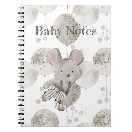 Carnet Bébé Boho Balloon & Baby Mouse (Devant)