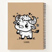 Carnet Bébé Buffle Fluffy - Animal de Ferme Mignon (Dos)