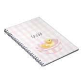 Carnet Bébé canard dans une piscine rose  (Côté Droit)