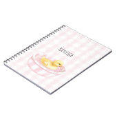 Carnet Bébé canard dans une piscine rose  (Côté gauche)