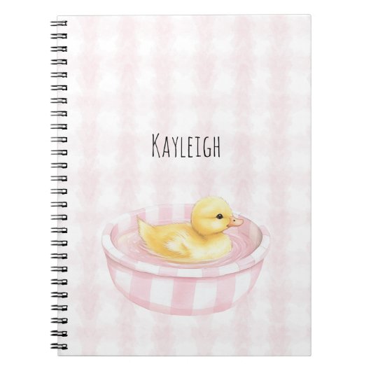 Carnet Bébé canard dans une piscine rose  (Devant)