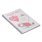 Carnet Bébé cerveau mignonne chenille grise rose (Côté Droit)