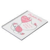 Carnet Bébé cerveau mignonne chenille grise rose (Côté gauche)