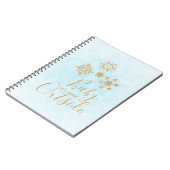 Carnet Bébé, c'est froid dehors Snowflakes or sur Blue (Côté gauche)