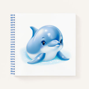 Carnet Bébé dauphin bleu adorable