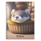 Carnet Bébé de loutre mignonne dans un panier - personnal (Devant)