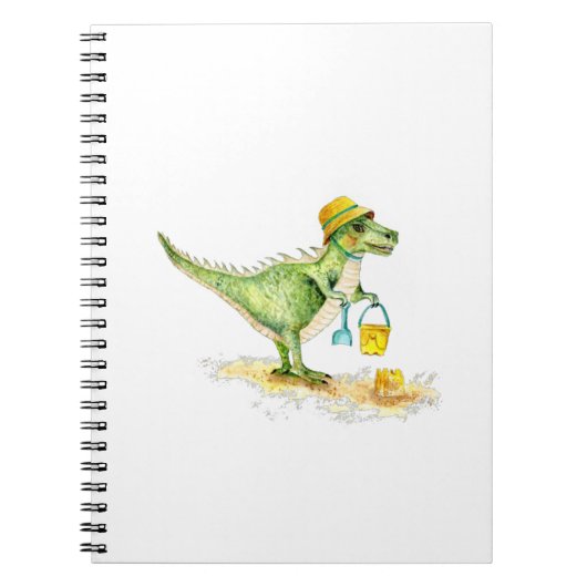 Carnet Bébé Dinosaure T-Rex sur la plage (Devant)