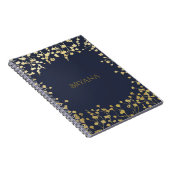 Carnet Bébé d'or souffle Floral Élégant Bleu (Côté Droit)