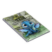 Carnet Bébé Dragon Bleu Et Imaginaire Château Médiéval (Côté Droit)