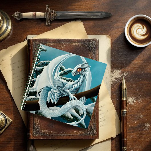 Carnet Bébé Dragon d'hiver blanc