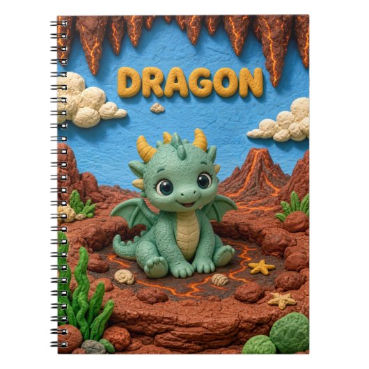 Carnet Bébé Dragon Mignon, Mythique (Devant)