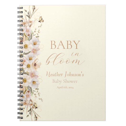 Carnet Bébé En Fleur Boho Baby shower neutre (Devant)