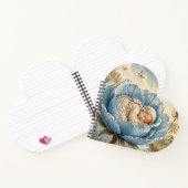 Carnet Bébé endormi dans une fleur bleue (Intérieur)