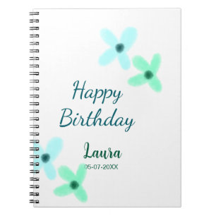 Carnet Bébé enfants 1er anniversaire ajouter nom bleu ver