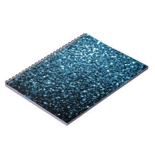 Carnet Bébé faux paillettes scintillantes bleu clair