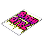 Carnet Bébé fille goutte mot Art Spray Peinture rose vert (Côté gauche)