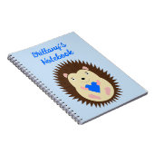 Carnet Bébé Garçon Bleu Cœur Hérisson Sur Mesure (Côté Droit)
