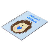 Carnet Bébé Garçon Bleu Cœur Hérisson Sur Mesure (Côté gauche)