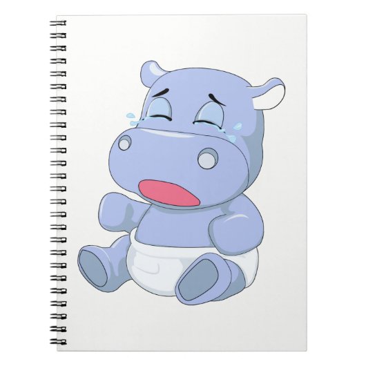 Carnet Bébé hippopotame pleurant (Devant)
