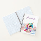 Carnet Bébé licorne mignonne et cœurs (Intérieur)