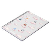 Carnet Bébé mignon Animaux sur les nuages Monogramme (Côté gauche)