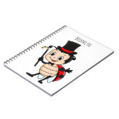 Carnet Bébé mignon avec chapeau et dessin animé de cravat (Côté gauche)