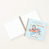 Carnet Bébé mignon Christening Penguin avion invité (Intérieur)