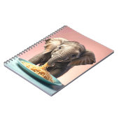 Carnet Bébé mignon Eléphant Manger Spaghetti (Côté gauche)
