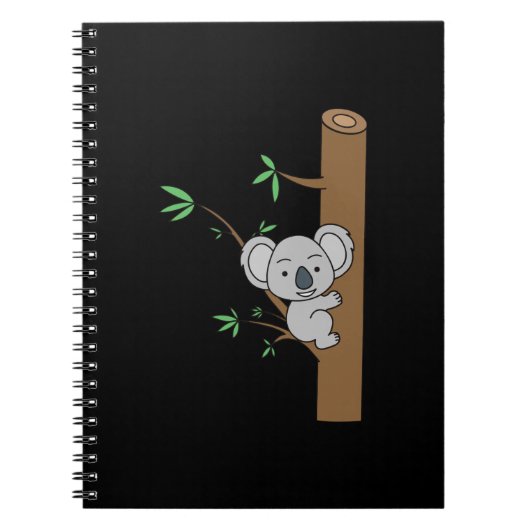 Carnet Bébé mignon Escalade Koala Un Eucalyptus Arbre (Devant)