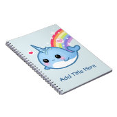 Carnet Bébé mignon narwhal avec l'arc-en-ciel - (Côté Droit)