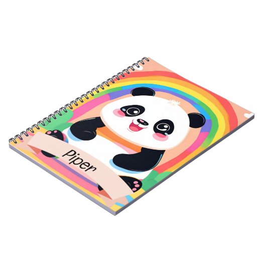 Carnet Bébé mignon Panda arc-en-ciel (Côté gauche)