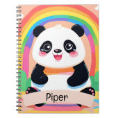 Carnet Bébé mignon Panda arc-en-ciel (Devant)