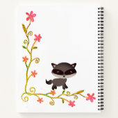 Carnet Bébé mignon Raccoon avec fleurs (Dos)