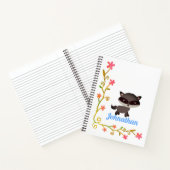 Carnet Bébé mignon Raccoon avec fleurs (Intérieur)