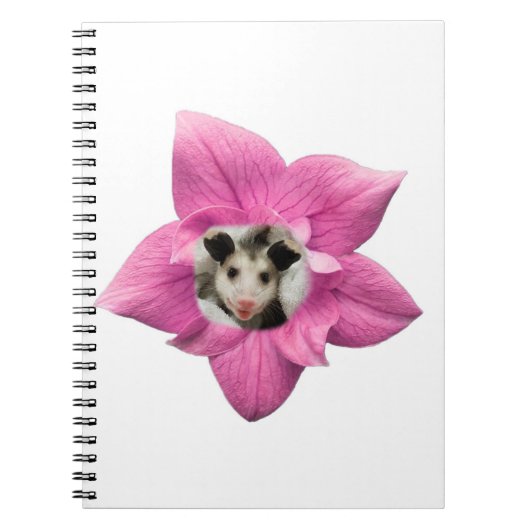 Carnet Bébé Opossum Floral Adorablement Mignon (Devant)