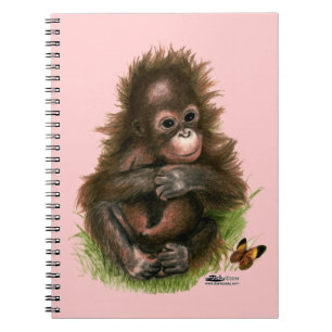 Carnet Bébé orang-outan et papillon