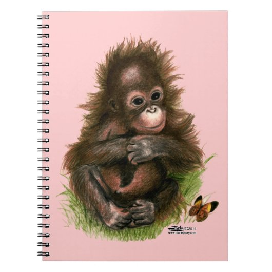 Carnet Bébé orang-outan et papillon (Devant)