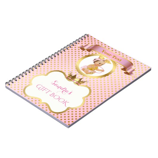 Carnet Bébé princesse Big Bow Gold Guest (Côté gauche)