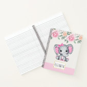 Carnet Bébé rose mignon éléphant et frontière Rose (Intérieur)