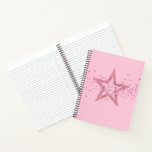 Carnet Bébé rose pailleté étoile jolie