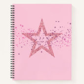 Carnet Bébé rose pailleté étoile jolie (Devant)