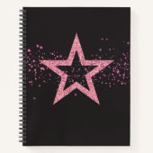 Carnet Bébé rose scintillant étoile jolie (Devant)