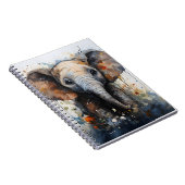 Carnet Bébé sauvage Eléphant Aquarelle unique Art animal (Côté Droit)