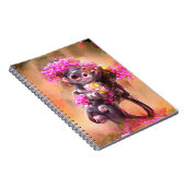 Carnet Bébé singe avec fleurs (Côté Droit)
