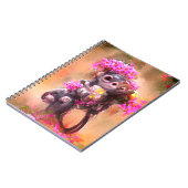 Carnet Bébé singe avec fleurs (Côté gauche)